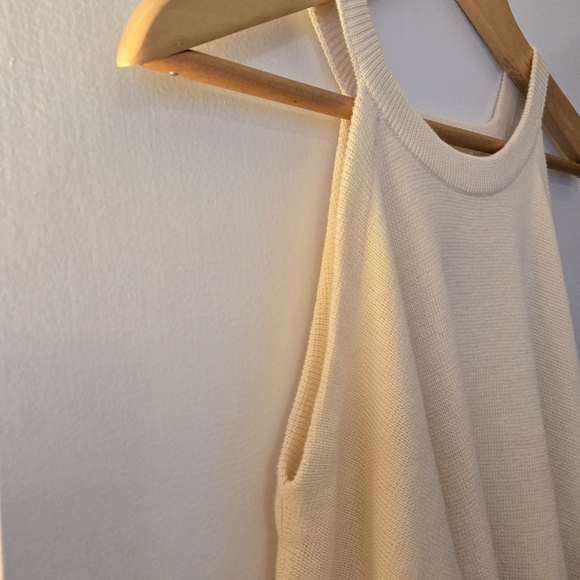 NWT Anthropologie x Knitted & Knotted Cream Cold Shoulder Bell Sleeve Sweater - Picture 14 of 16